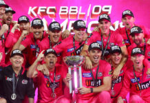 Sydney Sixers squad picture after winning BBL09