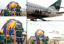 Karachi Kings logo on PIA airplanes