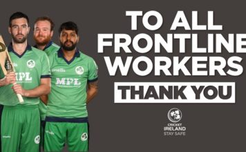 Ireland Cricket: A “Thank You” to frontline healthcare workers from Ireland Men’s cricket team