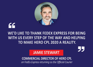 Jamie Stewart, Commercial Director, Hero CPL on FedEx Express returning as the Official Courier