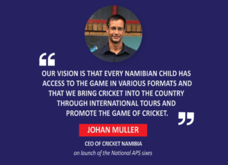 Johan Muller, CEO, Cricket Namibia on the launch of the National APS sixes