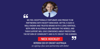 Nick Hockley, Interim CEO of Cricket Australia on signing a four-year partnership with Dettol