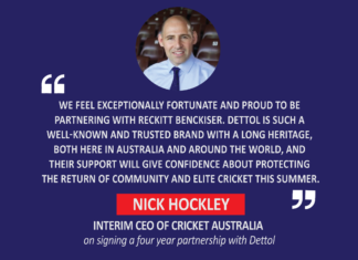 Nick Hockley, Interim CEO of Cricket Australia on signing a four-year partnership with Dettol
