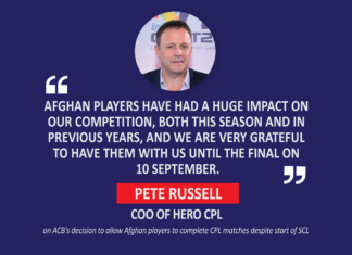 Pete Russell, COO, Hero CPL on ACB's decision to allow Afghan players to complete CPL matches despite the start of SCL