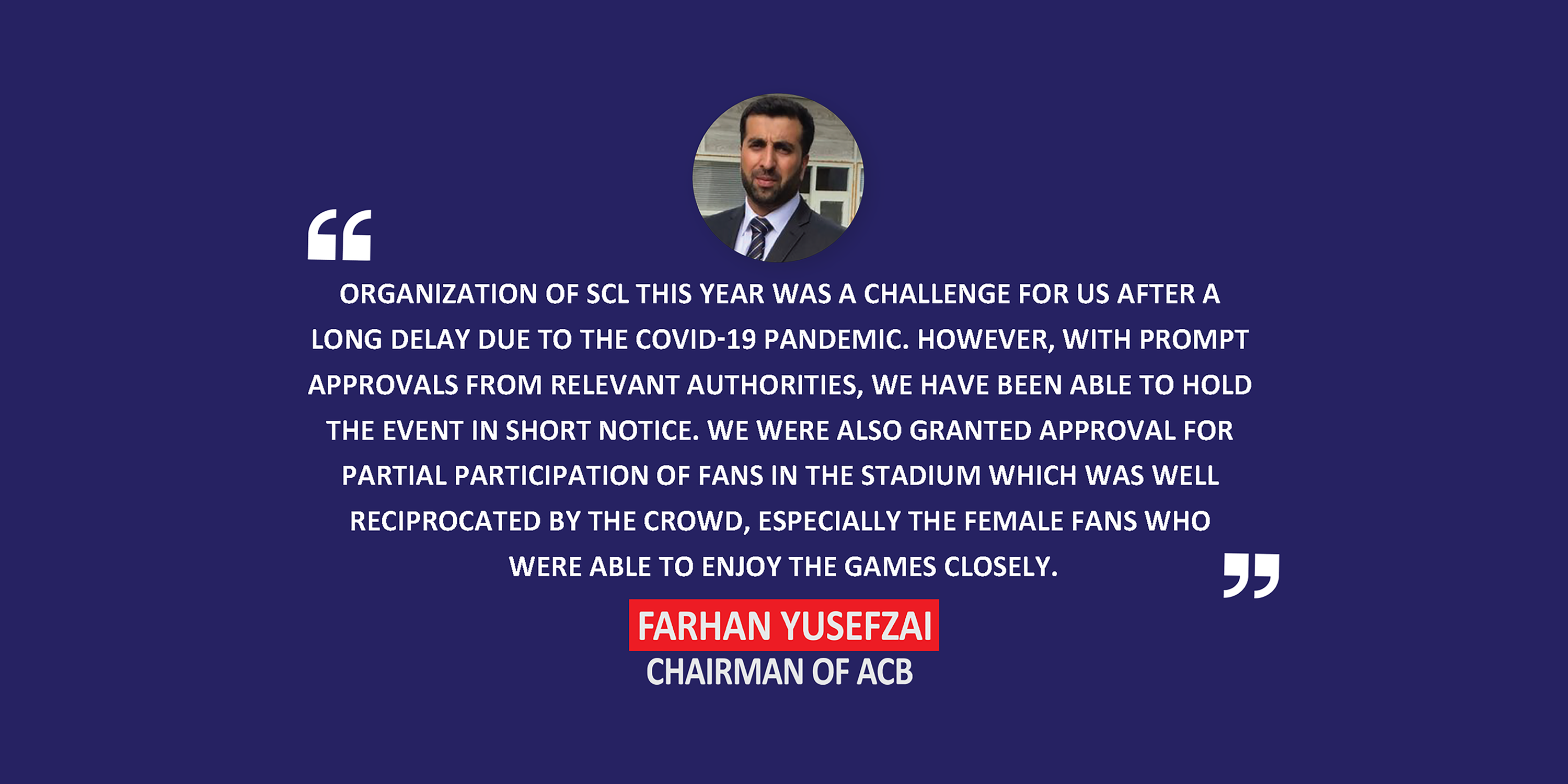 Farhan Yusefzai, Chairman of ACB