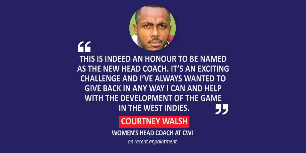 Courtney Walsh, Women's Head Coach, CWI on the recent appointment