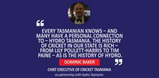 Dominic Baker, Chief Executive of Cricket Tasmania on partnership with Hydro Tasmania