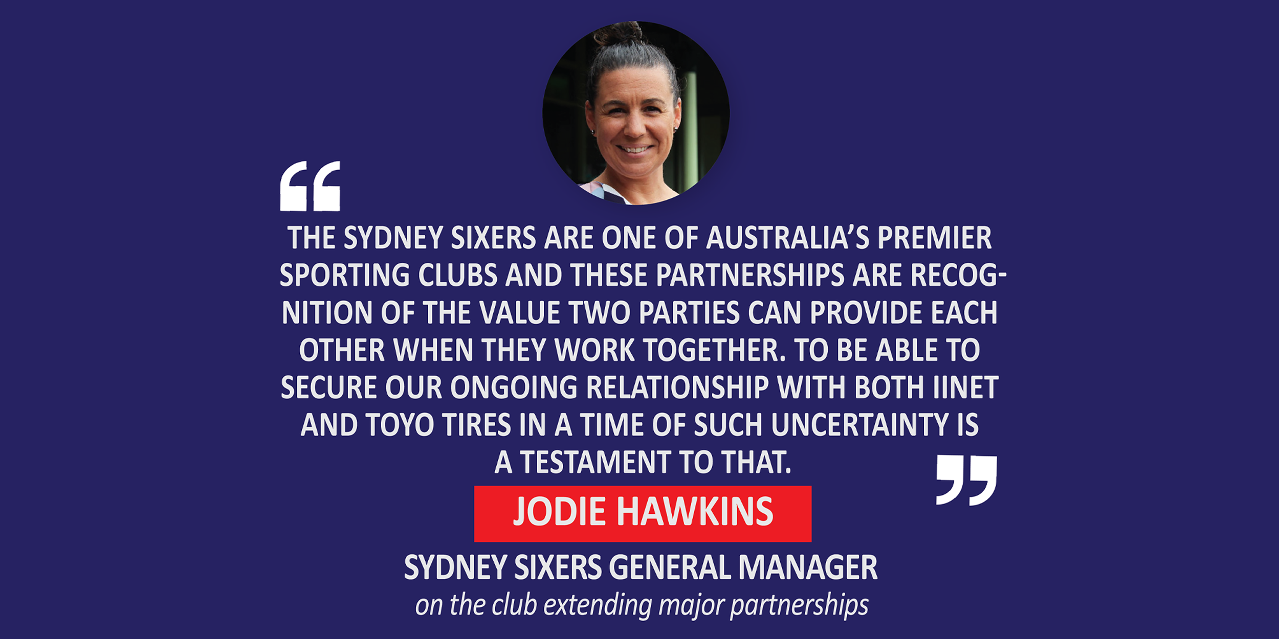 Jodie Hawkins, Sydney Sixers General Manager on the club extending major partnerships