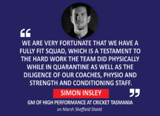 Simon Insley, General Manager of High Performance, Cricket Tasmania on Marsh Sheffield Shield