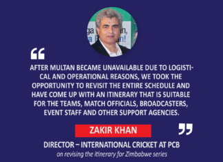 Zakir Khan, Director – International Cricket, PCB on revising the itinerary for Zimbabwe series