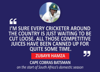 Zubayr Hamza, Cape Cobras batsman on the start of South Africa’s domestic season