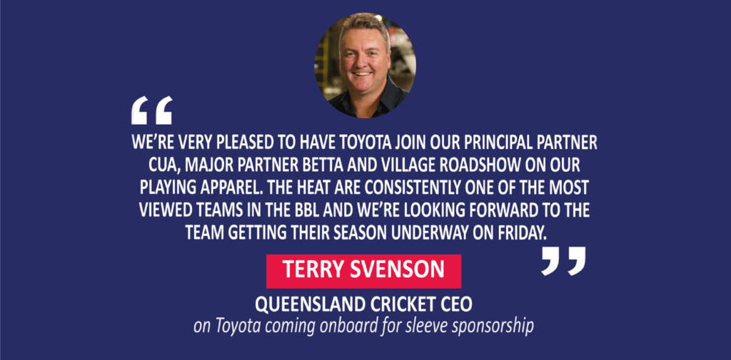 Terry Svenson, Queensland Cricket CEO on Toyota coming onboard for sleeve sponsorship