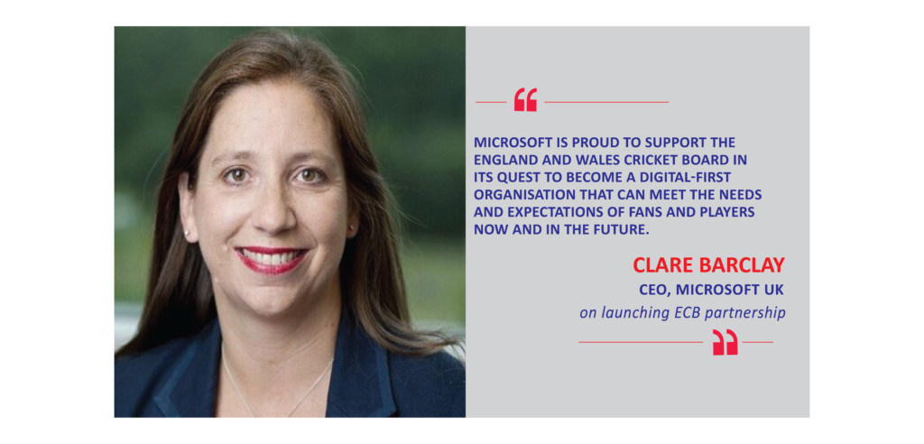 Clare Barclay, CEO, Microsoft UK, on launching ECB partnership