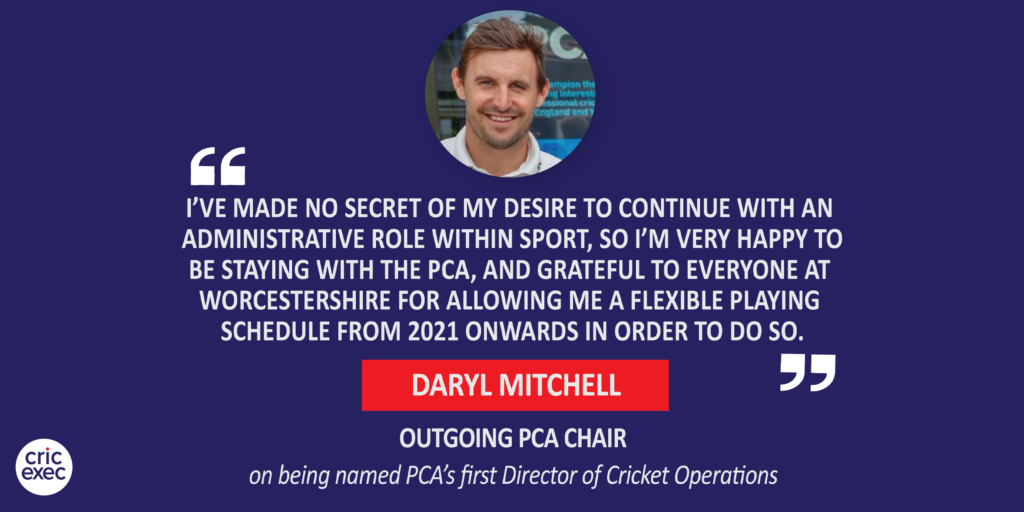 Daryl Mitchell, Outgoing PCA Chair on being named PCA’s first Director of Cricket Operations