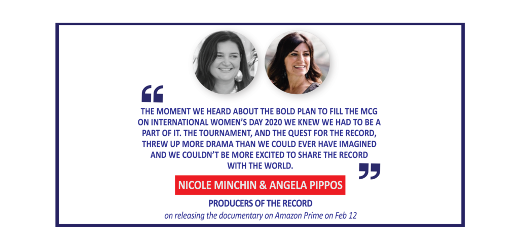 Nicole Minchin and Angela Pippos, Producers of The Record on releasing the documentary on Amazon Prime on Feb 12