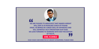 Anil Kumble, Head Coach and Director of Cricket Operations, Punjab Kings