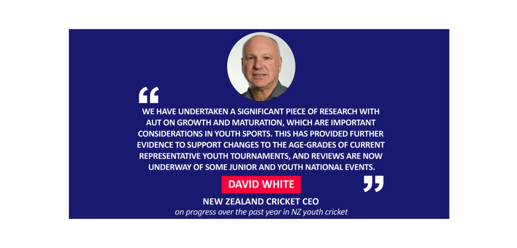 David White, New Zealand Cricket CEO on progress over the past year in NZ youth cricket