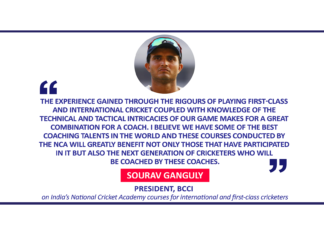 Mr Sourav Ganguly, President, BCCI on India’s National Cricket Academy courses for international and first-class cricketers