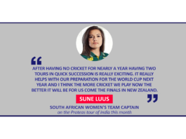 Sune Luus, South African women's team Captain on the Proteas tour of India this month
