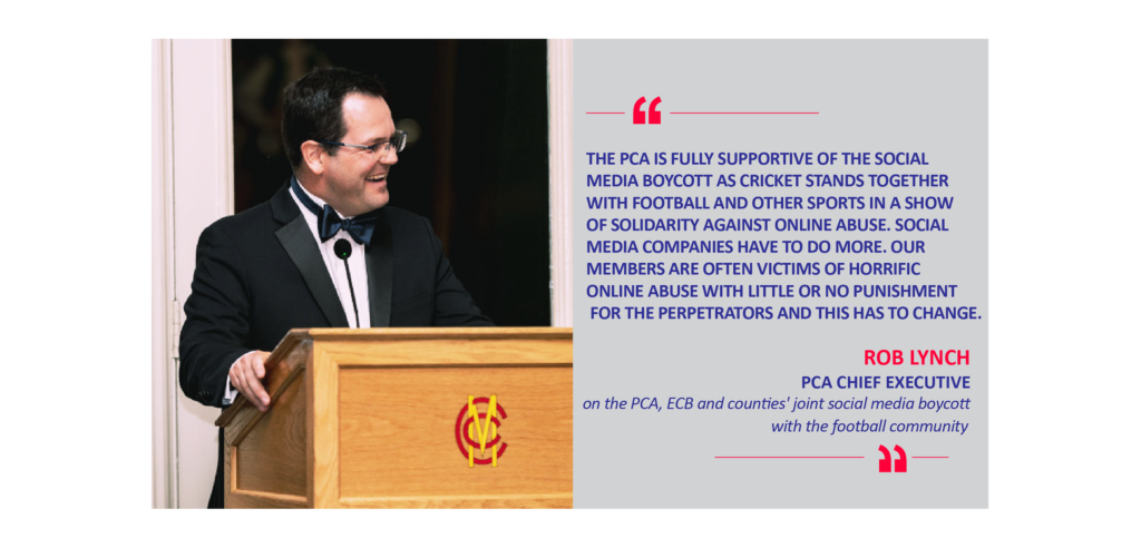 Rob Lynch, PCA Chief Executive on the PCA, ECB and counties' joint social media boycott with the football community