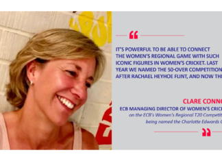 Clare Connor, ECB Managing Director of Women's Cricket on the ECB's Women's Regional T20 Competition being named the Charlotte Edwards Cup