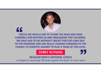 Corey Rutgers, Belgium Men's National Coach on Belgium's upcoming T20 series against the Dutch 'A' men's team