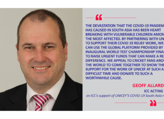 Geoff Allardice, ICC Acting CEO on ICC's support of UNICEF’S COVID-19 South Asia relief
