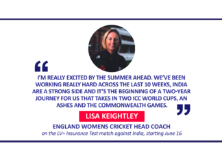 Lisa Keightley, England Womens Cricket Head Coach on the LV= Insurance Test match against India, starting June 16
