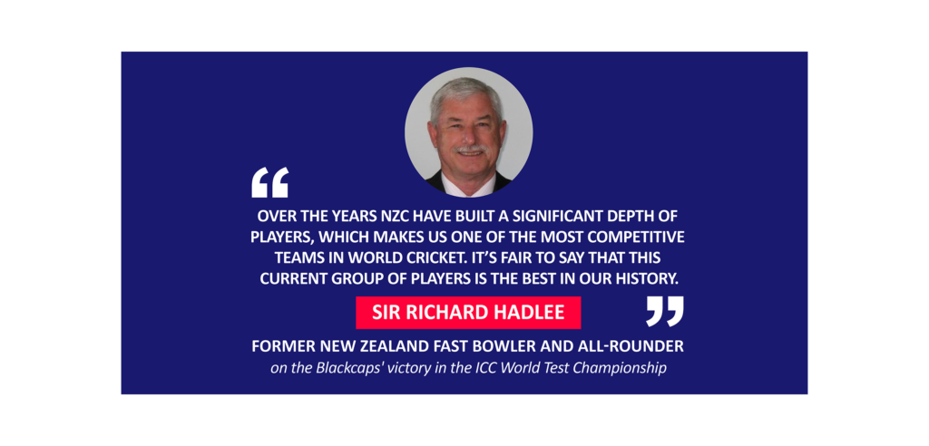 Sir Richard Hadlee, former New Zealand fast bowler and all-rounder on the Blackcaps' victory in the ICC World Test Championship