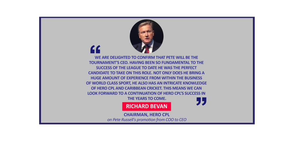 Richard Bevan, Chairman, Hero CPL on Pete Russell's promotion from COO to CEO