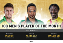ICC Player of the Month nominations for July announced