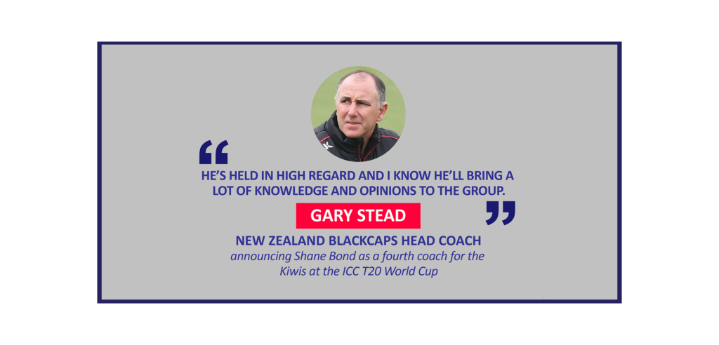 Gary Stead, New Zealand Blackcaps Head Coach announcing Shane Bond as a fourth coach for the Kiwis at the ICC T20 World Cup