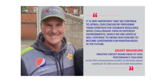 Grant Bradburn, Pakistan Cricket Board Head Of High Performance Coaching on the PCB's announcement of 2021-22 domestic season coaches for 42 sides across six Cricket Associations