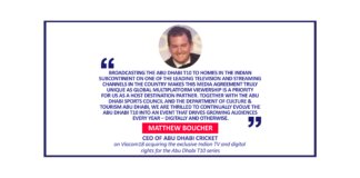 Matthew Boucher, CEO of Abu Dhabi Cricket on Viacom18 acquiring the exclusive Indian TV and digital rights for the Abu Dhabi T10 series