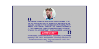Liam Plunkett, Former England international and World Cup winner appearing in the "Mental Health Matters" fundraising video produced by the Professional Cricketers’ Trust and released on Vitality Blast Finals Day