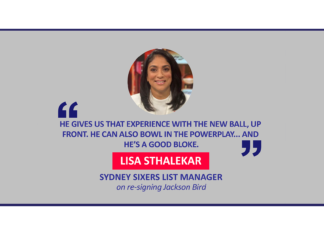 Lisa Sthalekar, Sydney Sixers List Manager on re-signing Jackson Bird