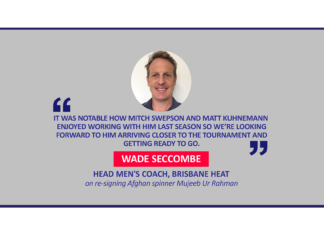Wade Seccombe, Head Men's Coach, Brisbane Heat on re-signing Afghan spinner Mujeeb Ur Rahman