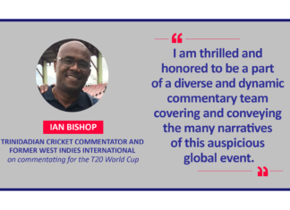 Ian Bishop, Trinidadian cricket commentator and former West Indies International on commentating for the T20 World Cup