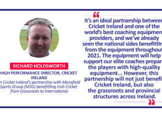 Richard Holdsworth, High Performance Director, Cricket Ireland on Cricket Ireland's partnership with Mansfield Sports Group (MSG) benefitting Irish Cricket from Grassroots to International