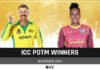 Warner and Matthews named ICC Players of the Month
