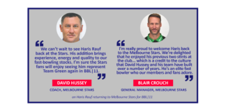 David Hussey and Blair Crouch on Haris Rauf returning to Melbourne Stars for BBL|11