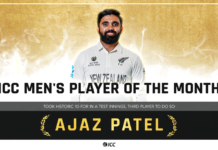 Ajaz Patel voted ICC Men's Player of the Month for December 2021