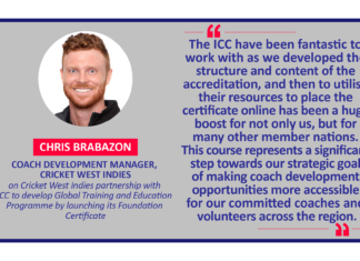 Chris Brabazon, Coach Development Manager, Cricket West Indies on Cricket West Indies partnership with ICC to develop Global Training and Education Programme by launching its Foundation Certificate
