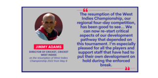 Jimmy Adams, Director of Cricket, Cricket West Indies on the resumption of West Indies Championship 2022 from May 8