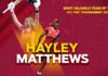 CWI lauds Matthews on being named in Most Valuable Team of Women’s World Cup