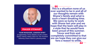 Fraser Stewart, Team Manager, London Spirit on appointing Trevor Bayliss as the London Spirit's Interim Head Coach for The Hundred following Shane Warne's passing away