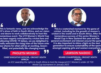 Pholetsi Moseki and Lawson Naidoo on ICC awarding the rights to South Africa to host the inaugural ICC Women’s under-19 T20 World Cup tournament in January 2023