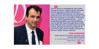 Tom Harrison, Chief Executive Officer, England and Wales Cricket Board on Joe Root resigning from the Test Captaincy of England Men’s Cricket Team