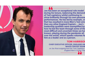 Tom Harrison, Chief Executive Officer, England and Wales Cricket Board on Joe Root resigning from the Test Captaincy of England Men’s Cricket Team