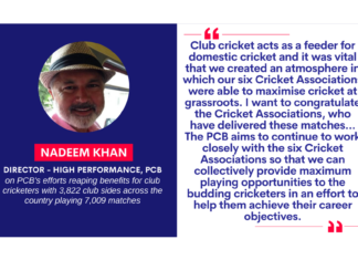 Nadeem Khan, Director - High Performance, PCB on PCB's efforts reaping benefits for club cricketers with 3,822 club sides across the country playing 7,009 matches
